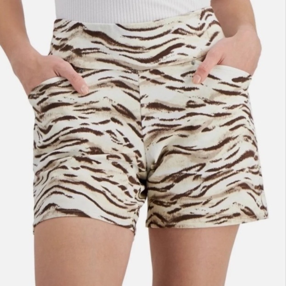 INC‎ International Concepts Talia Tiger Gauze Shorts Womens XS Brown NWT